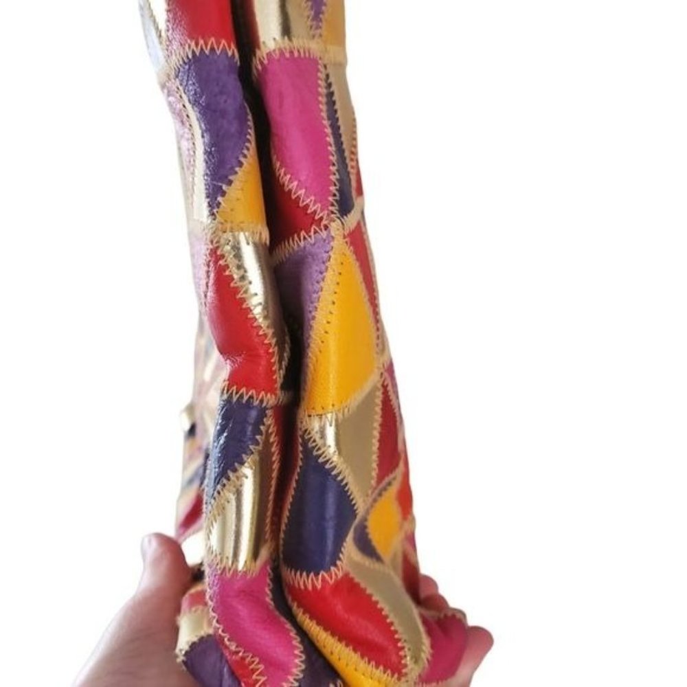 La Covina Patchwork Multicolored Leather Should B… - image 7